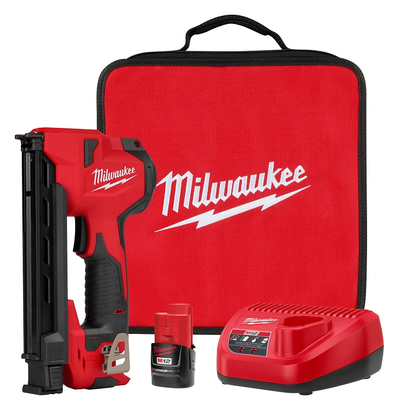 Milwaukee M12 2448-21 Cable Stapler Kit, Battery Included, 12 V, 2 Ah, 2.65 in W Crown, 6-1/2 in L Leg, Medium Crown Staple