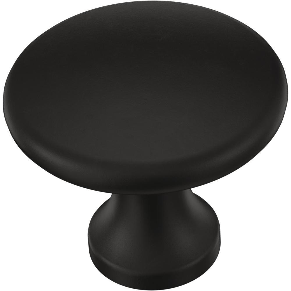 Essentials 1-1/8 in. (28mm) Matte Black Simple Round Cabinet Knob (24-Pack)