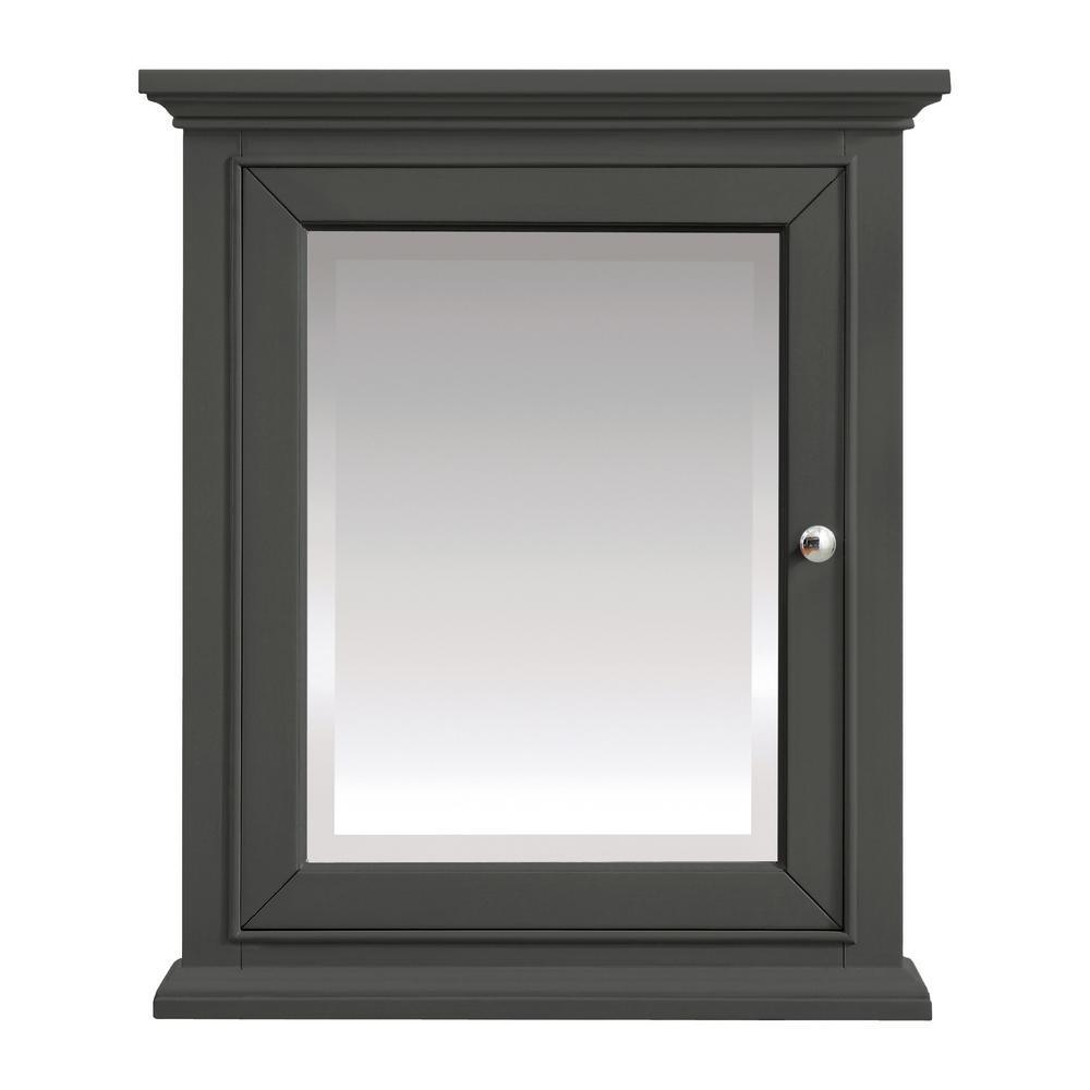 Windlowe 24 in. x 28 in. Surface-Mount Medicine Cabinet in Gray