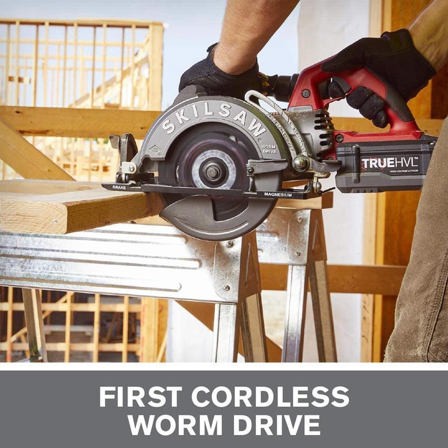 SKILSAW 48-Volt 7-1/4-in Worm Drive Cordless Circular Saw with Brake and Magnesium Shoe (Charger Included)