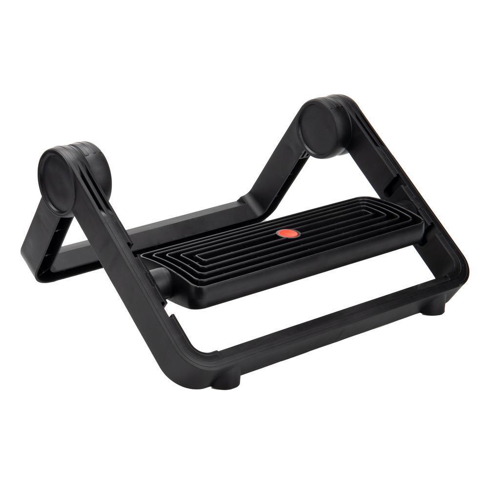 Black Plastic Sliding Adjustable Foot Rest for Under Desk
