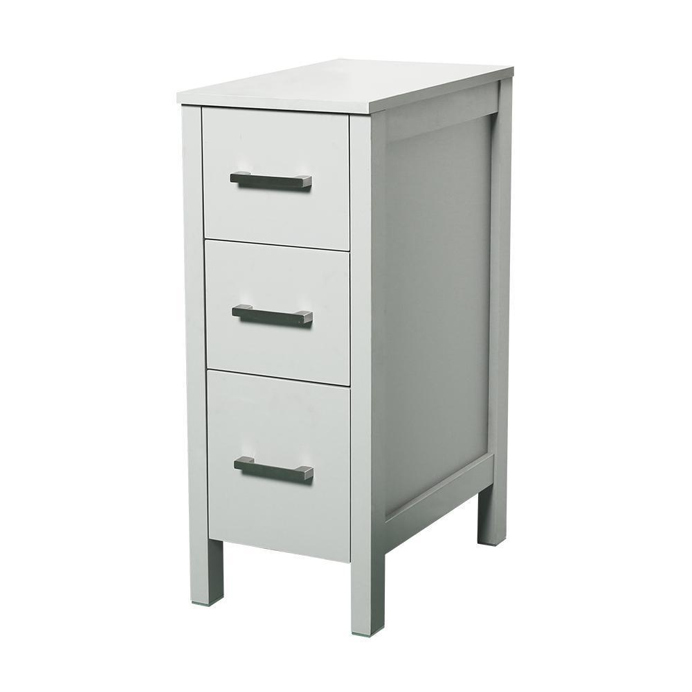 20 in. W x 12 in. D x 30 in. H Bathroom Vanity Cabinet Linen Cabinet with Three Drawers in Gray