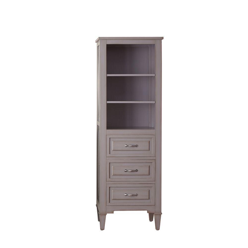 Kelly 22 in. W x 65 in. H x 15 in. D Bathroom Linen Storage Tower Cabinet in Grayish Blue