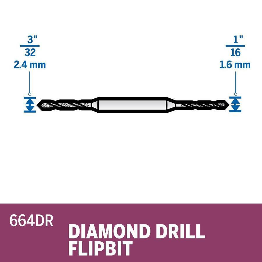 Dremel 2-Piece Diamond Grit 3/32-in Cutting Bit Accessory