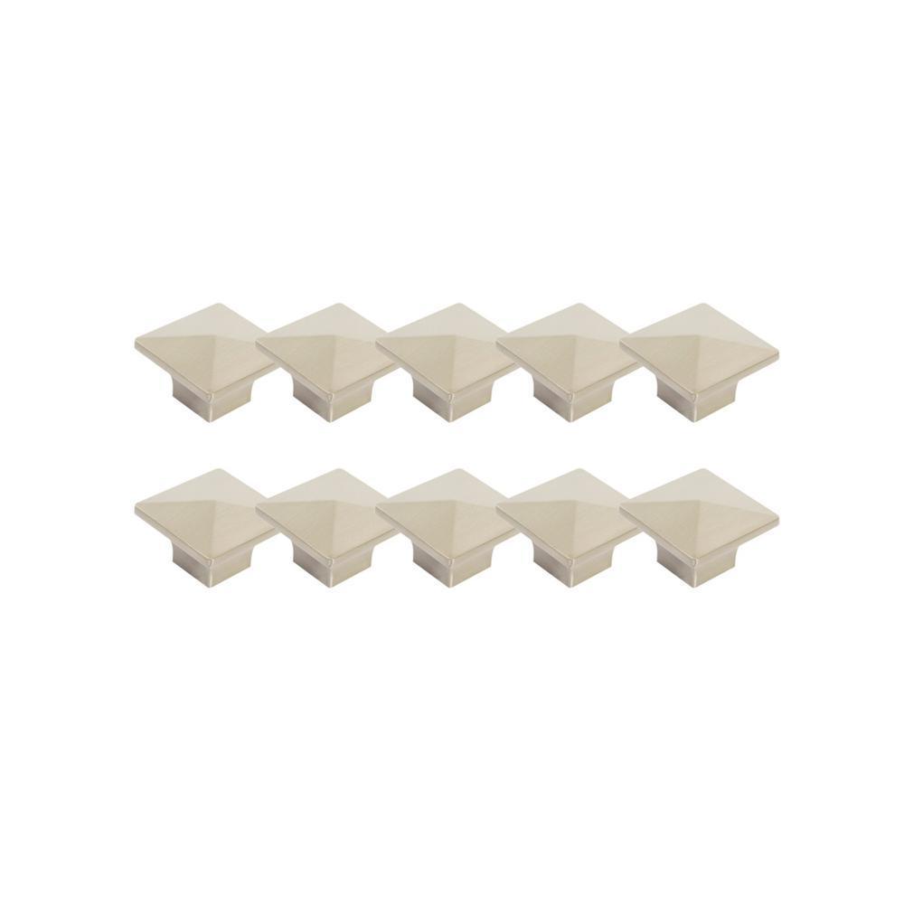 Crown 1-2/5 in. Brushed Nickel Knob Value Pack (10 per Pack)
