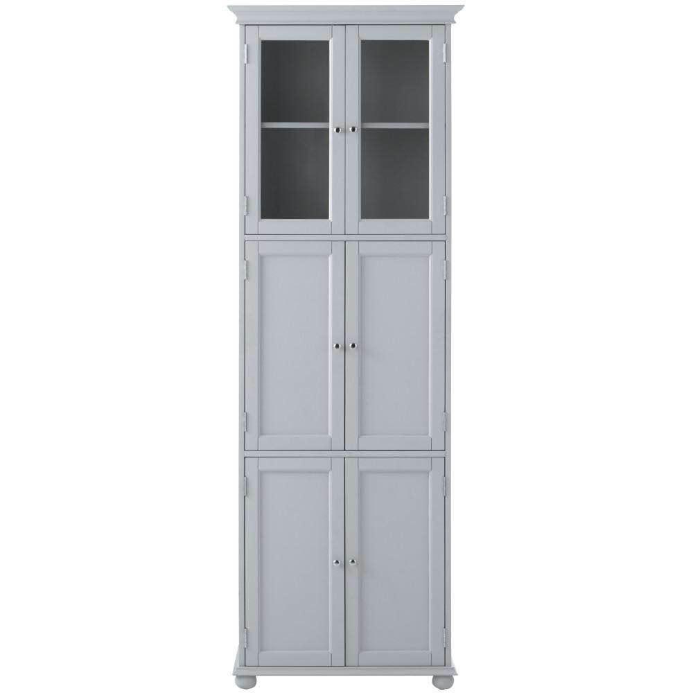 Hampton Harbor Tall Cabinet with 25 in. W in Gray Finish