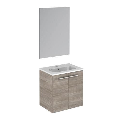 WS Bath Collections Start 20-in Sandy Gray Single Sink Bathroom Vanity with Ceramic White Ceramic Top (Mirror Included)