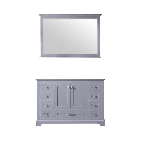 Lexora Dukes 48-in Dark Grey Bathroom Vanity Cabinet (Mirror Included)