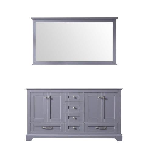 Lexora Dukes 60-in Dark Grey Bathroom Vanity Cabinet (Mirror Included)