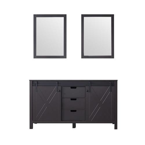Lexora Marsyas 60-in Brown Bathroom Vanity Cabinet (Mirror Included)