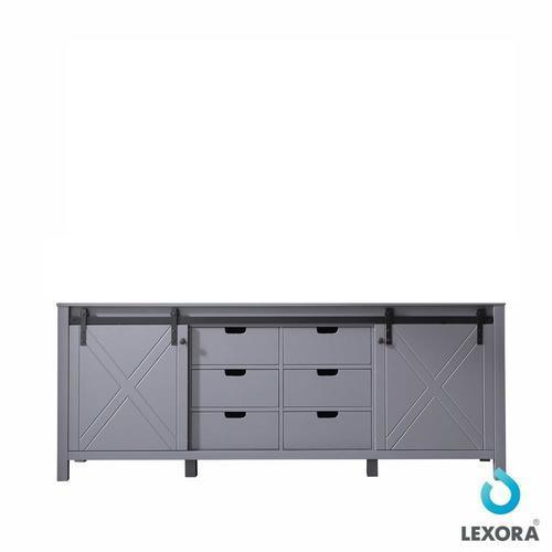 Lexora Marsyas 84-in Dark Grey Bathroom Vanity Cabinet