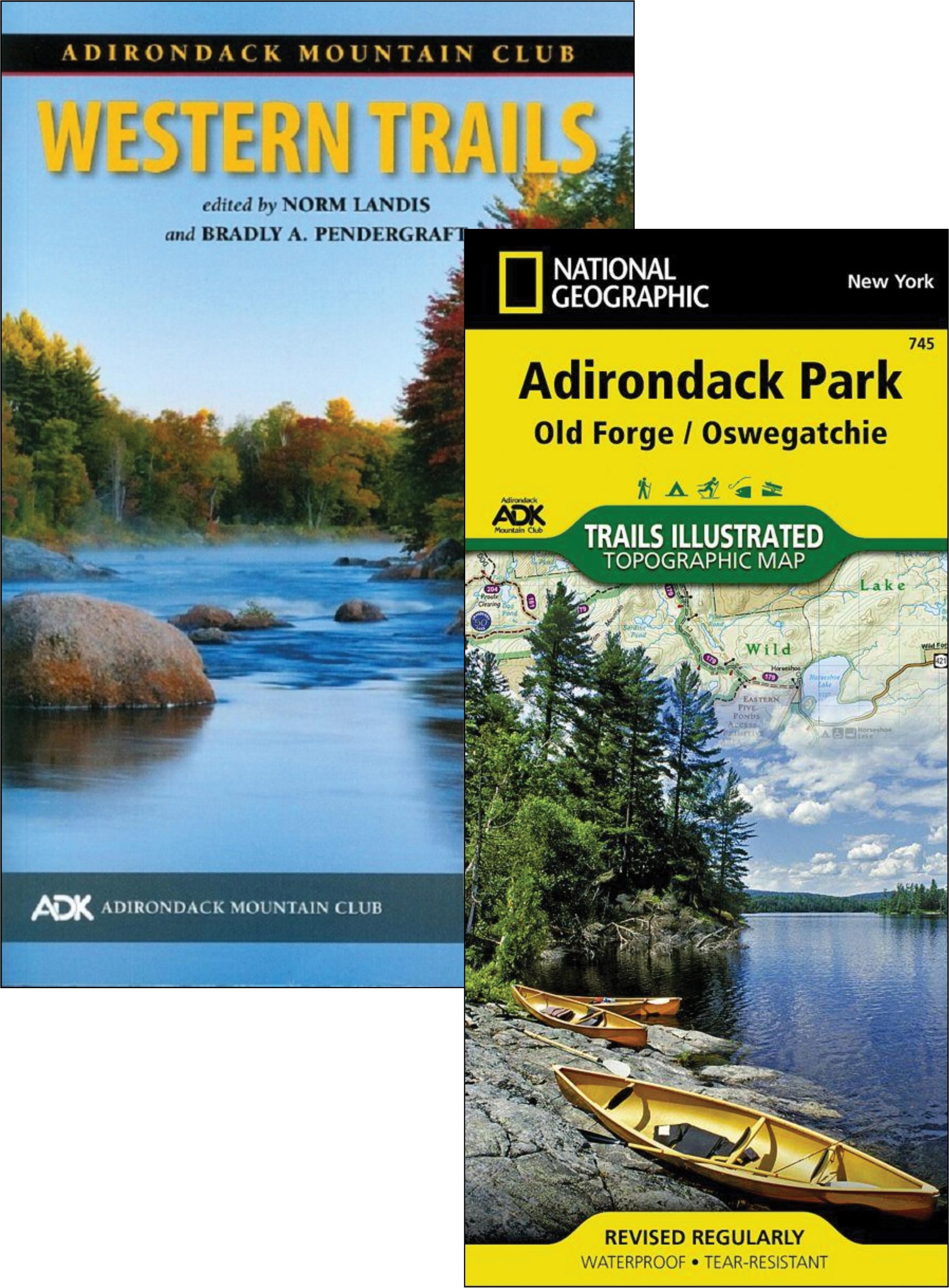 Adirondack Mountain Club Mid-Atlantic Hiking and Backpacking Guides with ADK Western Trails Map Pack