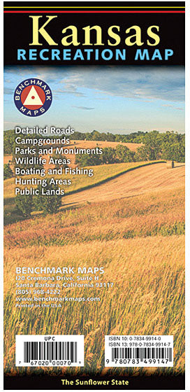 Explore Kansas with Benchmark Atlases and Maps: Detailed Recreation Map for Outdoor Adventures