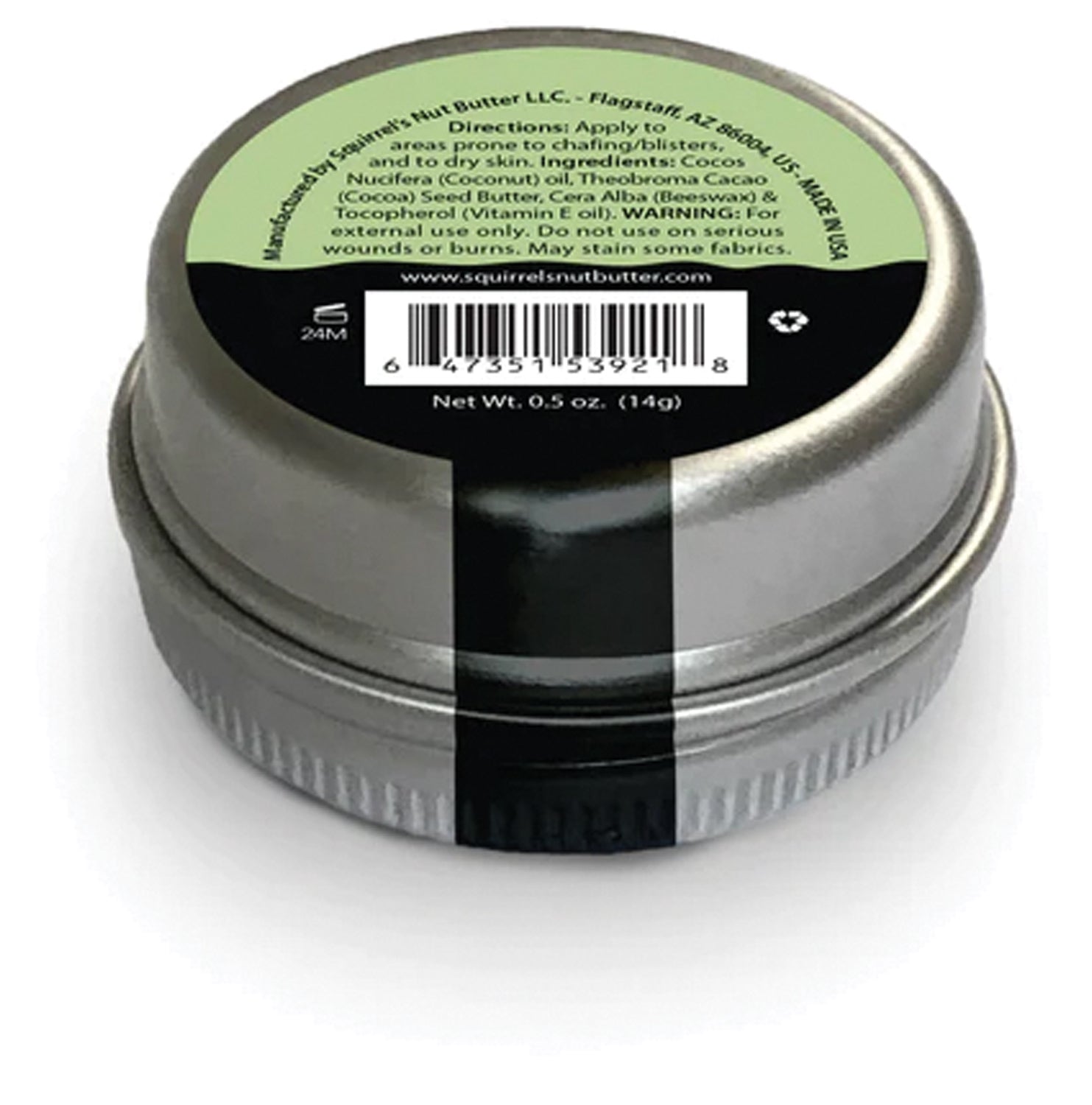 Squirrels Nut Butter Anti Chafe Tin 0.5 Oz - Portable Protection for Active Lifestyles