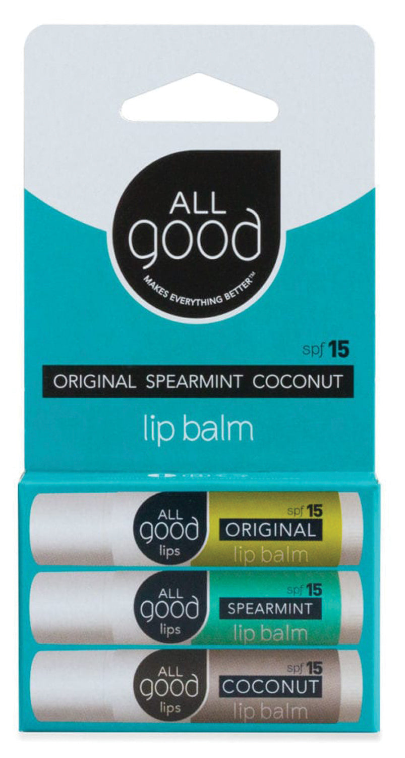 All Good Organic Lip Balm 3 Pack - Nourishing Lip Care Trio