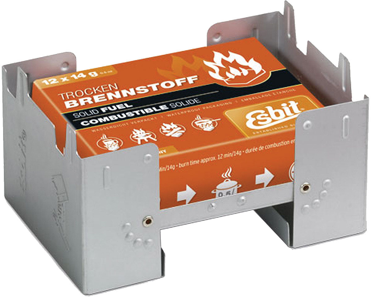 Esbit Large Pocket Stove with 12pc Fuel Kit - Portable Outdoor Cooking Solution