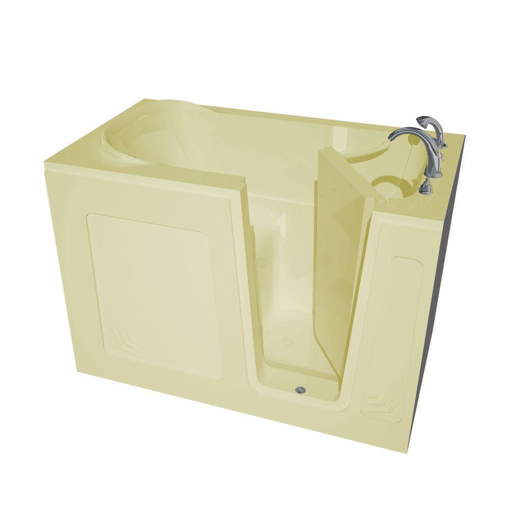 HD Series 30 in. x 54 in. Right Drain Quick Fill Walk-In Soaking Bathtub in Biscuit