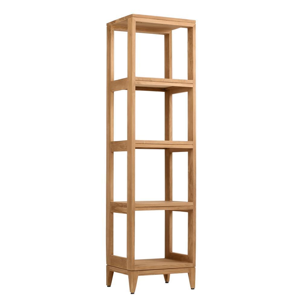 Teak 16 in. W x 13 in. D x 60 in. H Linen Floor Cabinet in Natural Teak