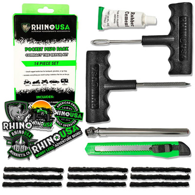 Rhino USA 14-Piece Compact Tire Repair Plug Kit (RNO-PLUG-PACK)