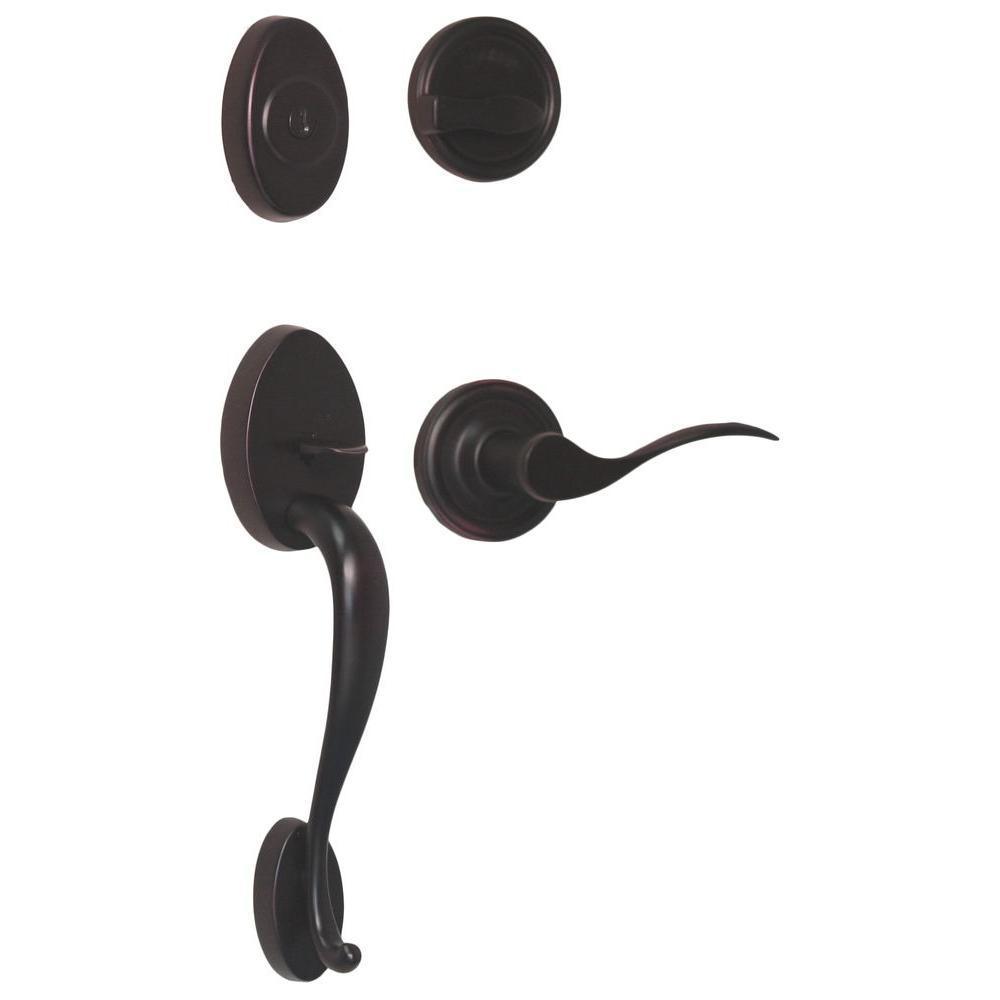 Traditionale Single Cylinder Oil-Rubbed Bronze Left-Hand Lexington Door Handleset with Bordeau Lever