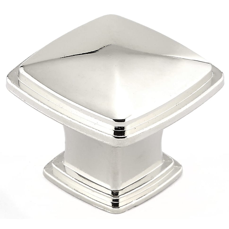 Transitional Knob, 1-7/32" x 1-7/32", Polished Nickel