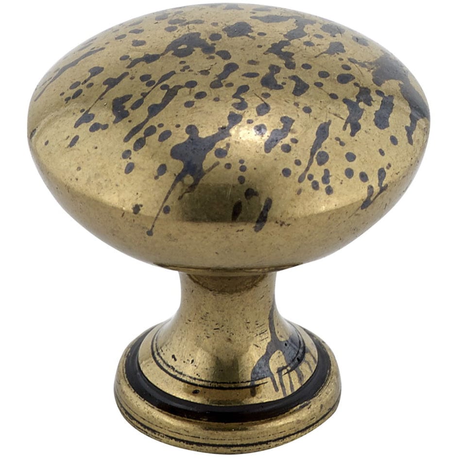 Traditional Knob, 1-3/16" D, Oxidized Brass