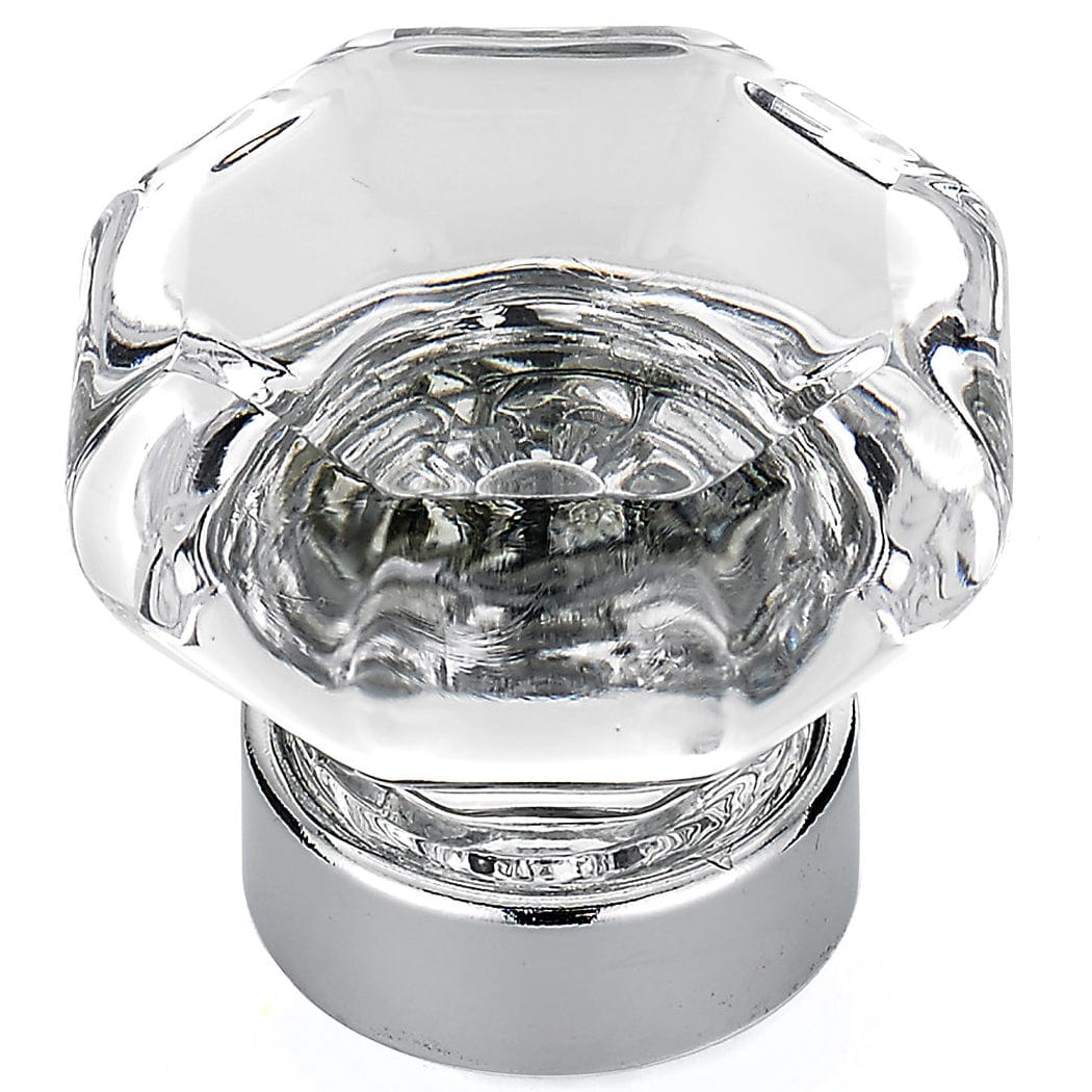 Eclectic Knob, 1-5/16" D, Clear, Chrome