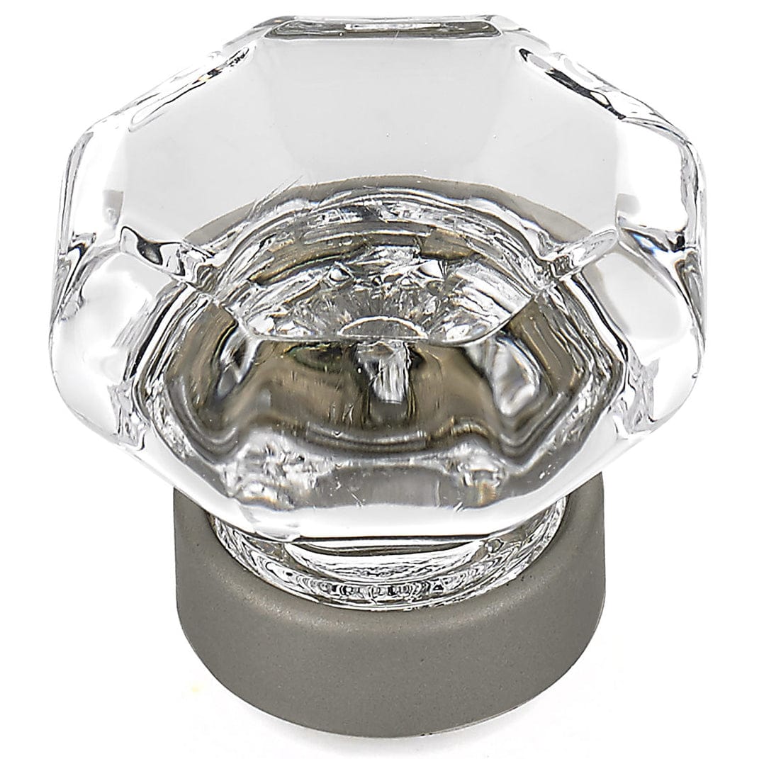 Eclectic Knob, 1-5/16" D, Matte Nickel, Clear