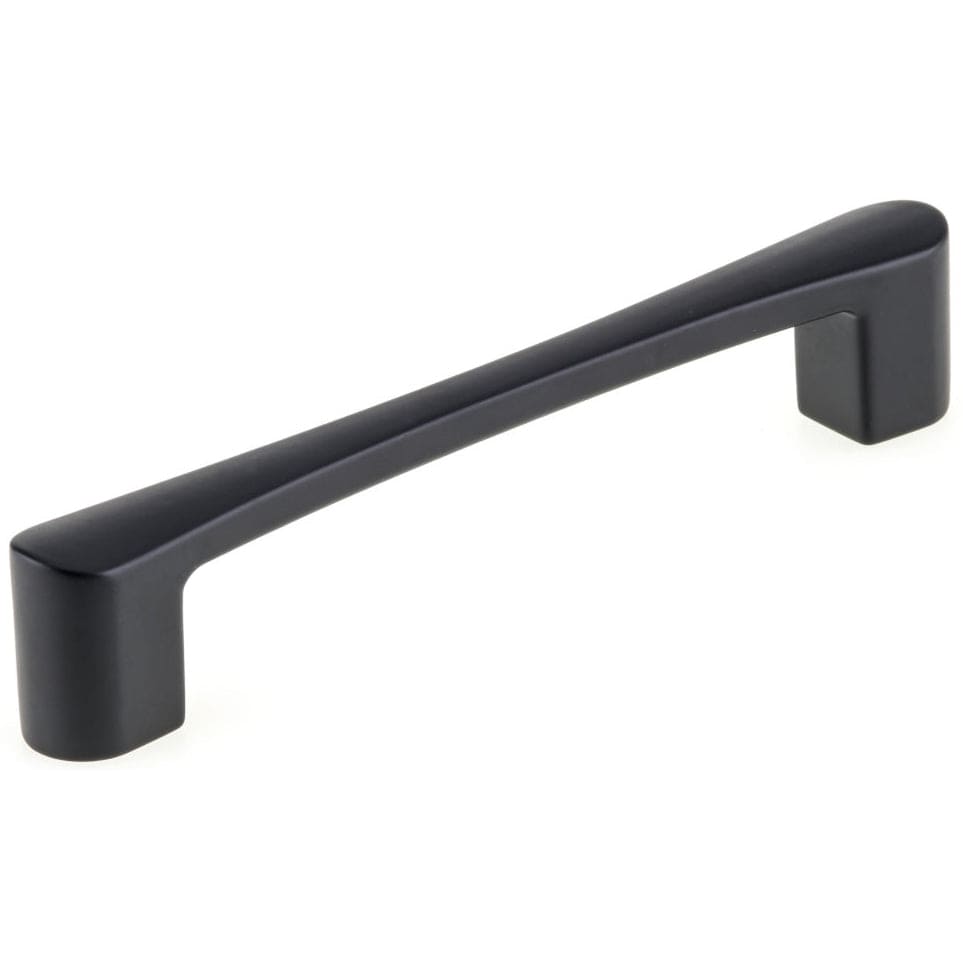 Contemporary Arched Pull with Rounded Flared Ends - 5-1/16" Center-to-Center - 5-21/32" OL - Matte Black