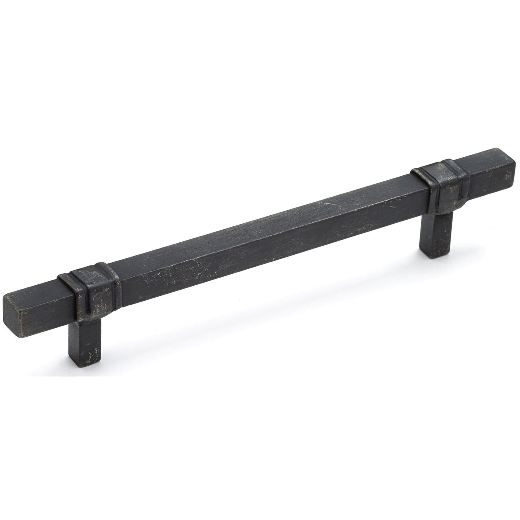 Contemporary Pull, 6-5/16" Center-to-Center, Matte Black Iron