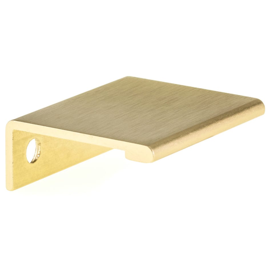 Contemporary Edge Pull, 1-5/16" Center-to-Center, Satin Gold