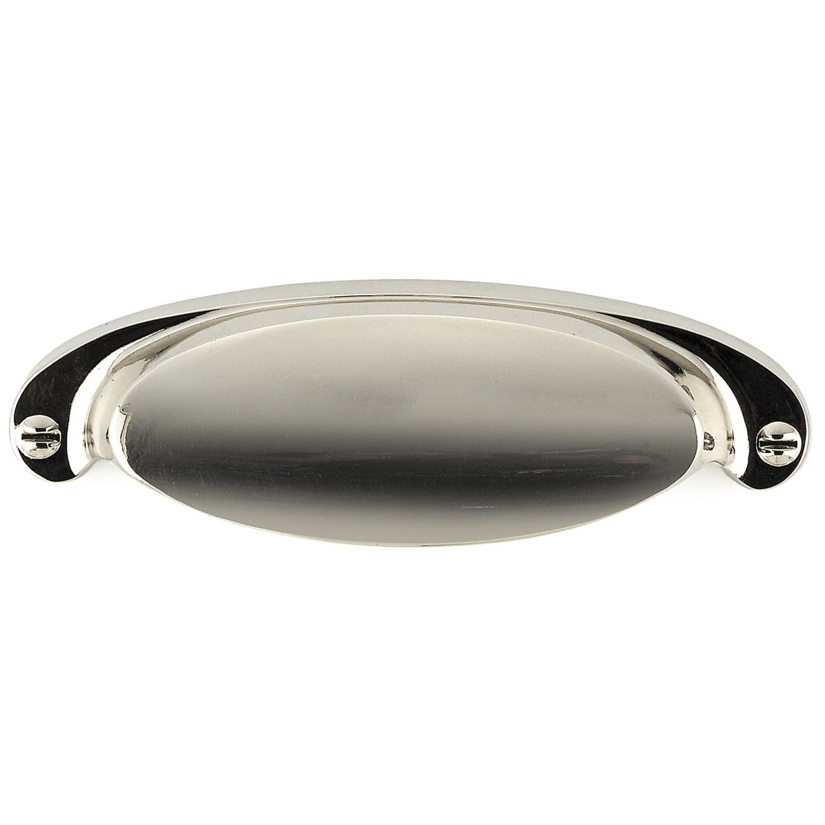 Contemporary Cup Pull, 2-1/2" Center-to-Center, Polished Nickel