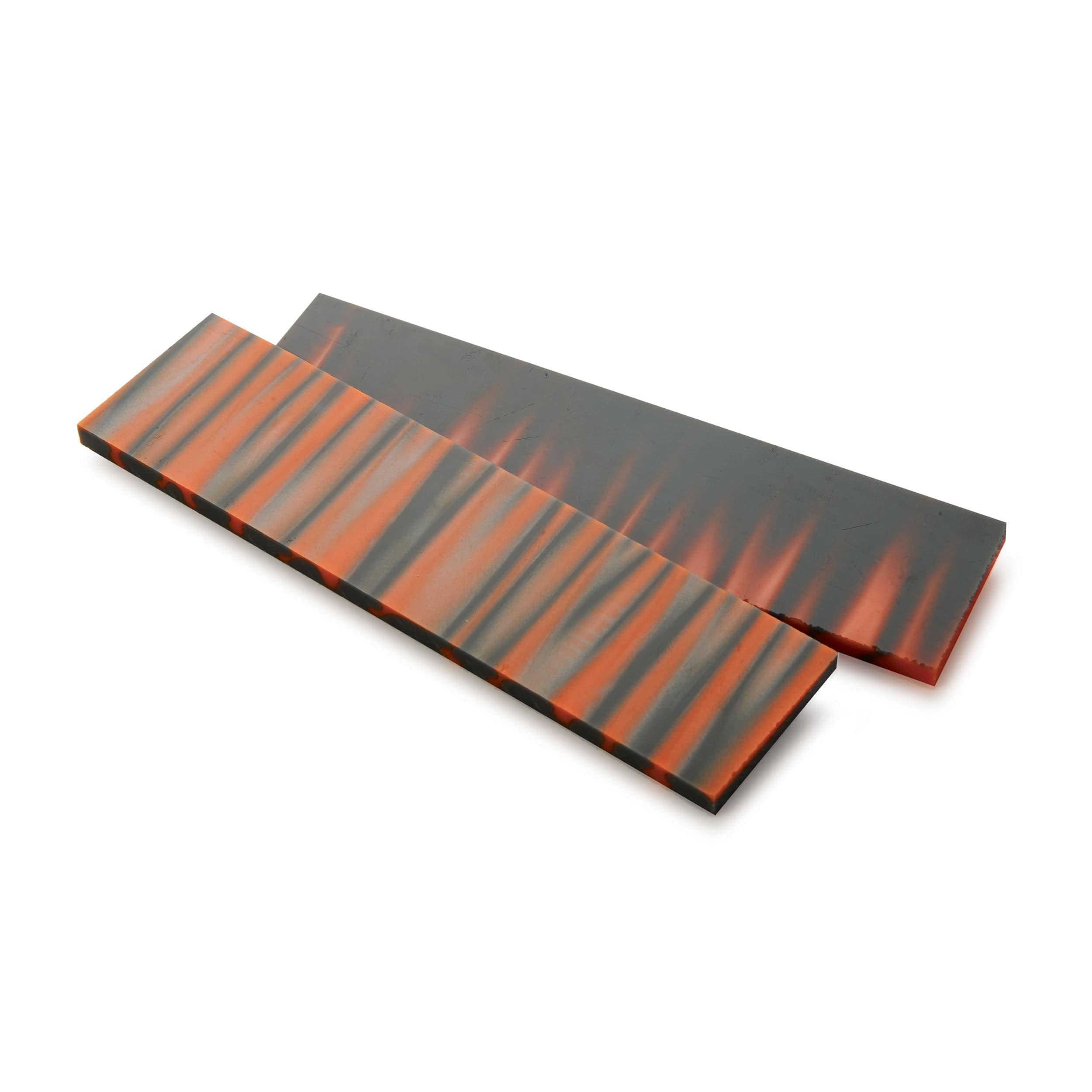 Acrylic Knife Scales - 15/64" x 1-1/2" x 6" - Orange & Gray - Pair