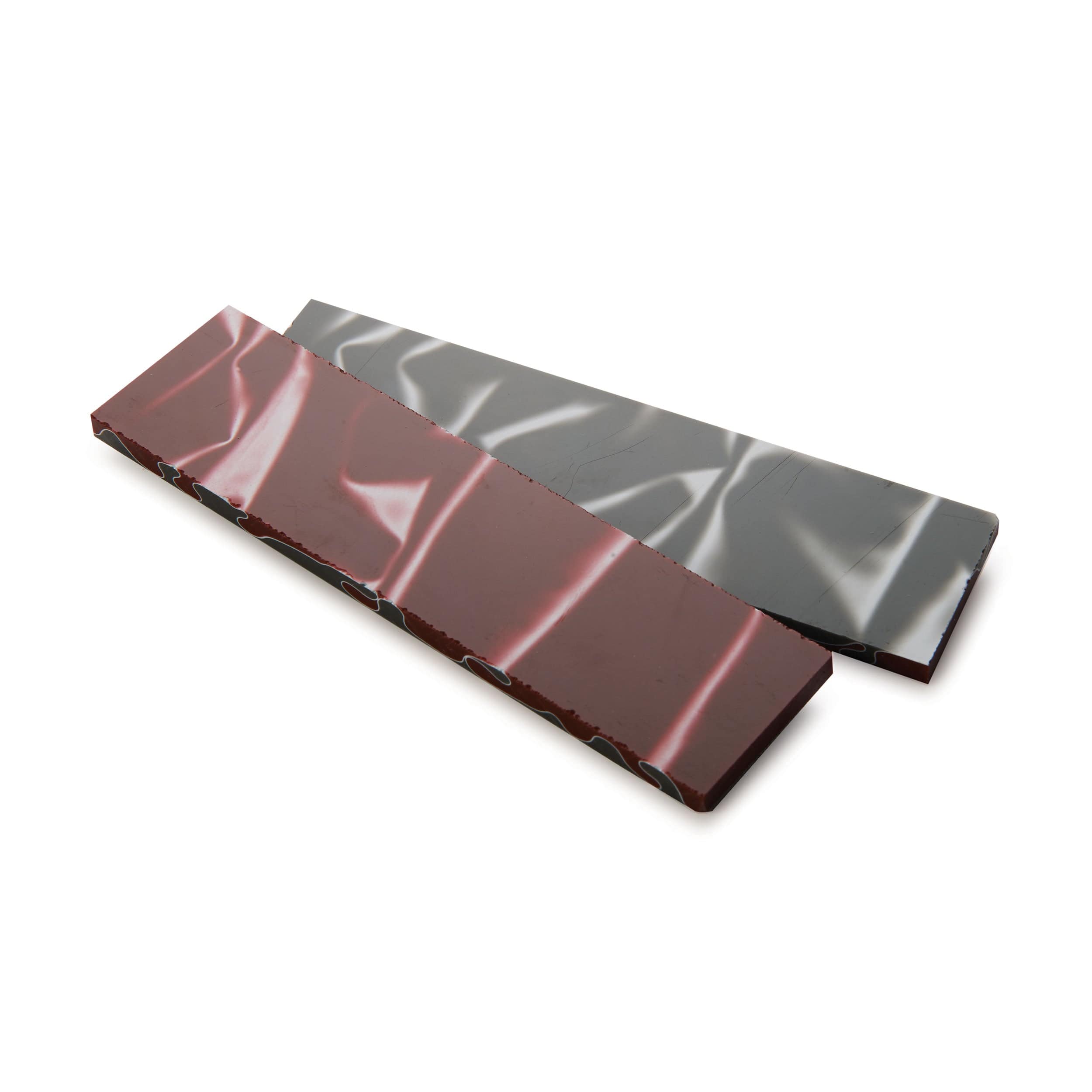 Acrylic Knife Scales - Maroon & Gray - 15/64" x 1-1/2" x 6" - 1 Pair