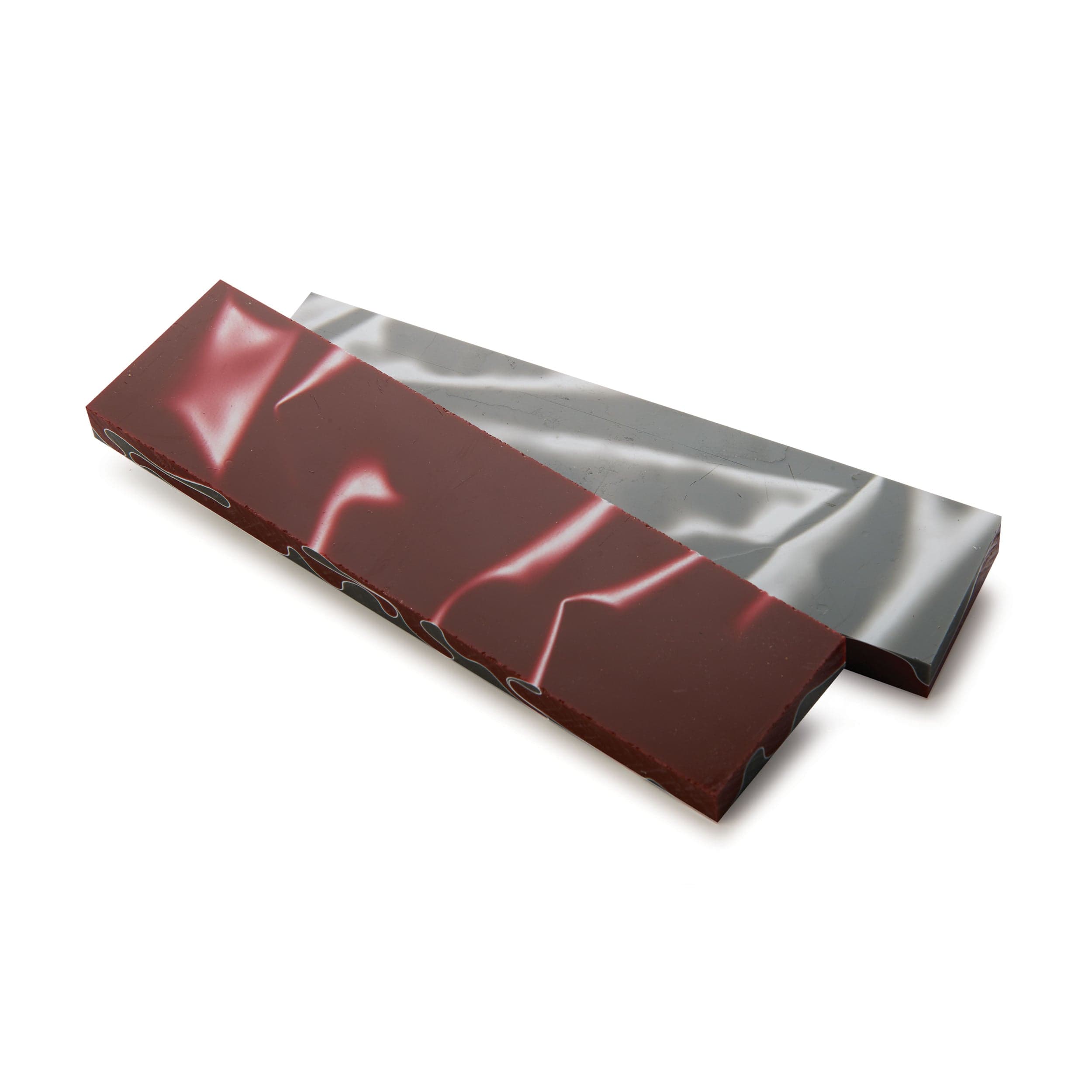 Acrylic Knife Scales - 3/8" x 1-1/2" x 6" - Maroon & Gray - Pair