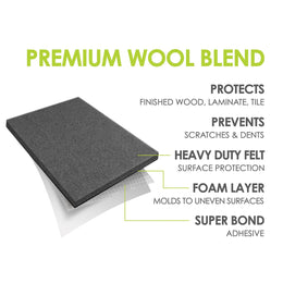 4-1/2" x 6" Heavy-Duty Self-Stick Felt Pad - Pair - Image 3