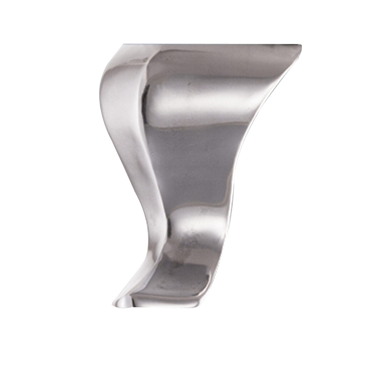 4" (102 mm) Curved Furniture Leg Brushed Aluminum