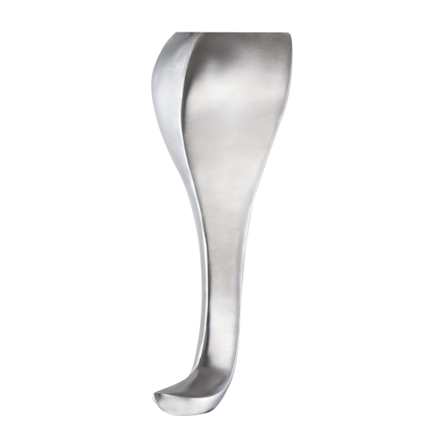 9-3/8" (238 mm) Curved Furniture Leg Polished Aluminum
