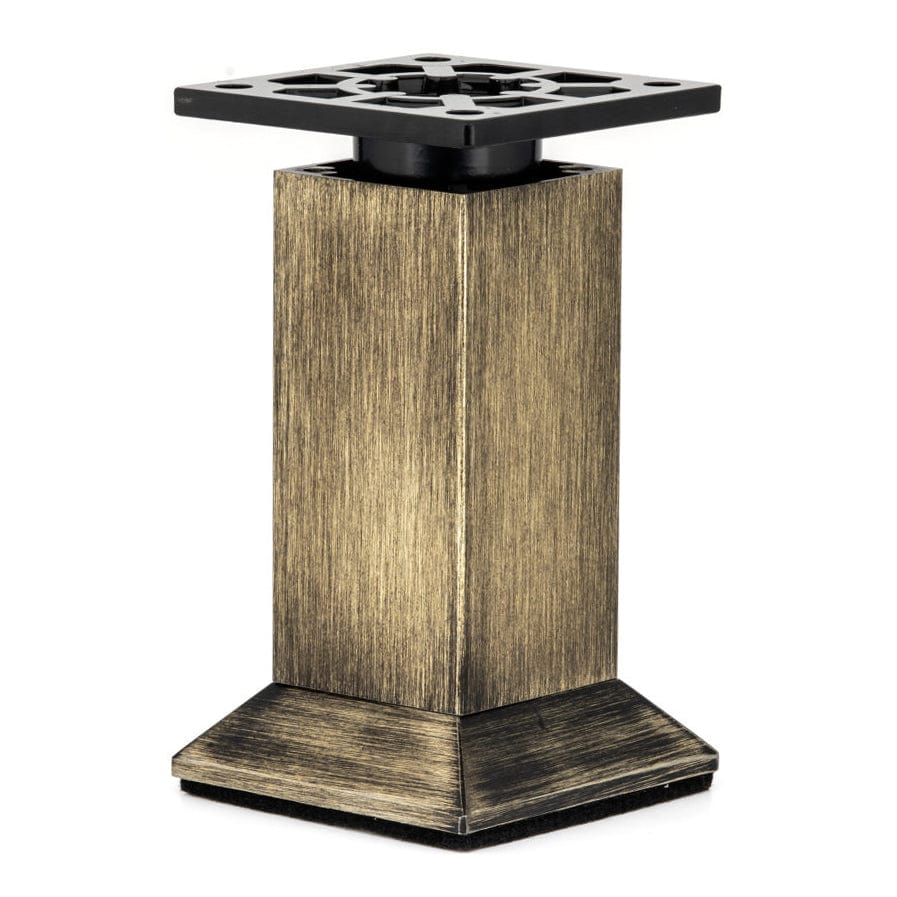 3-15/16" (100 mm) Vintage Adjustable Square Legs Rustic Brass