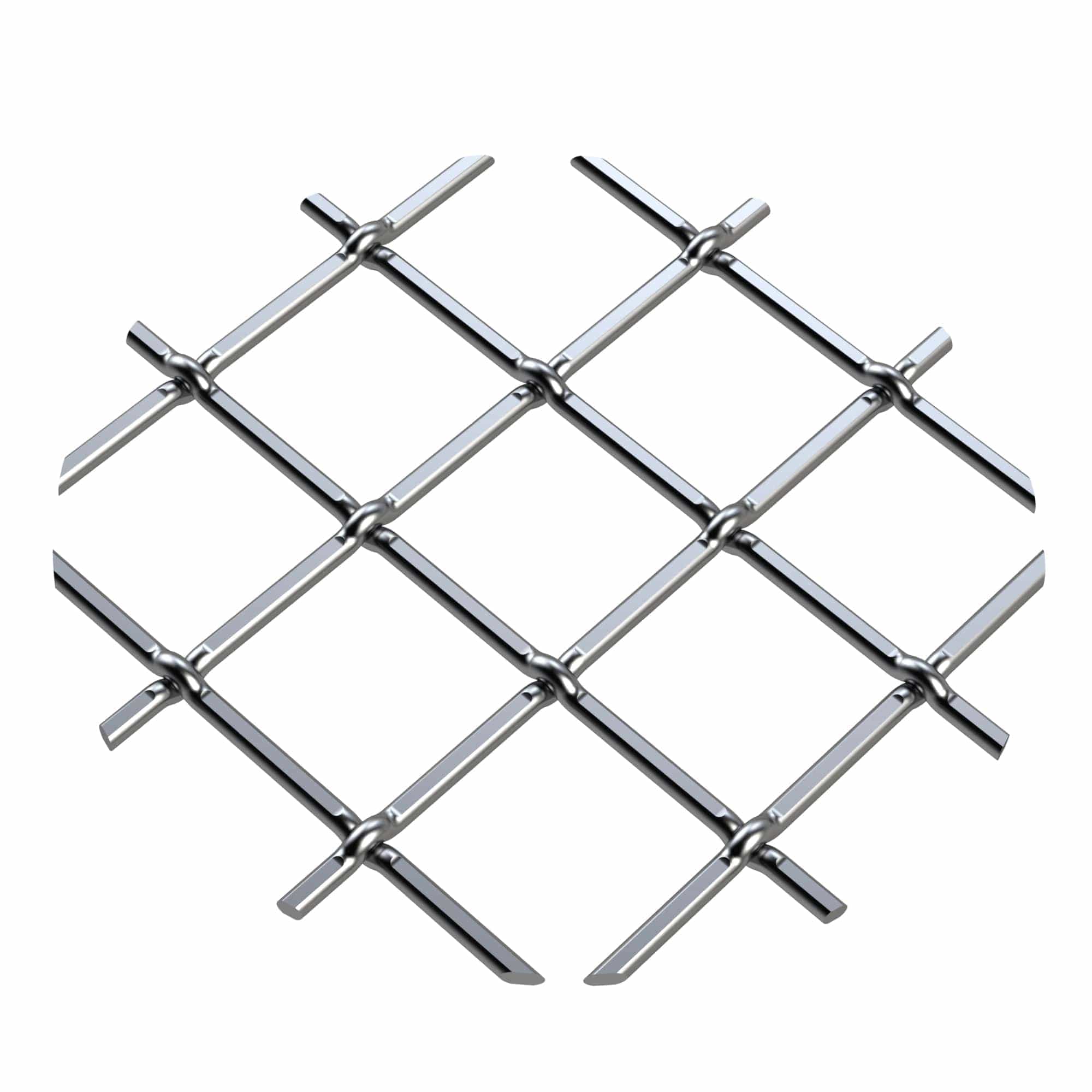 .75" Multi-Crimp Single Diamond Decorative Grille - Satin Nickel, 18" W x 48" L Sheet