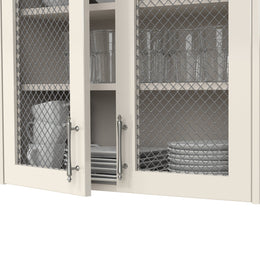 .75" Multi-Crimp Single Diamond Decorative Grille - Satin Nickel, 18" W x 48" L Sheet - Image 2