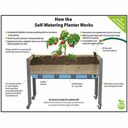 Self-Watering Elevated Planter 21" x 47" x 32"H Cedar - Image 2
