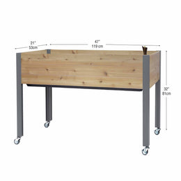 Self-Watering Elevated Planter 21" x 47" x 32"H Cedar - Image 4