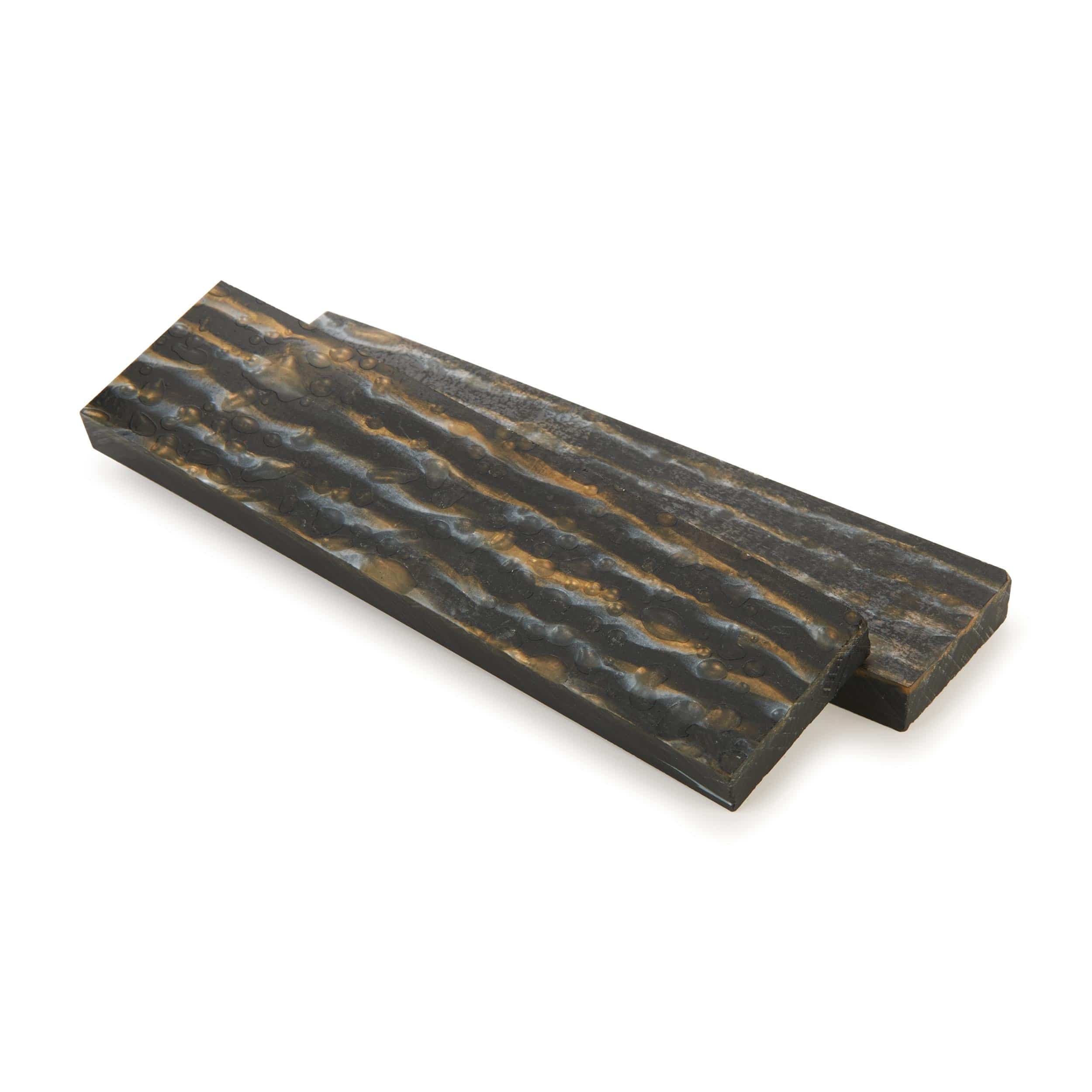 Poly Resin Knife Scales - 3/8" x 2" x 7" - Gold & Silver - Pair