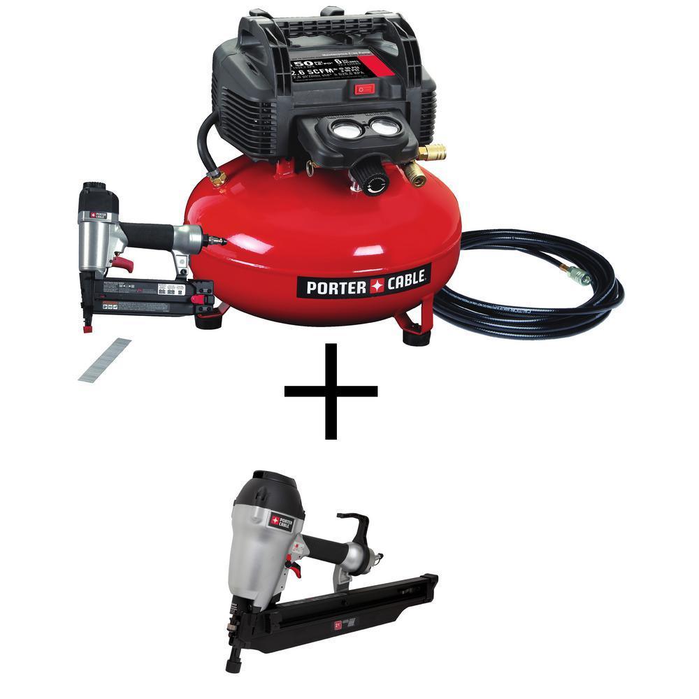 6 gal. 150 PSI Portable Electric Air Compressor and 18-Gauge Brad Nailer Combo Kit (1-Tool) with Bonus Framing Nailer