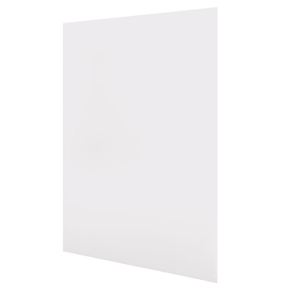 60 in. x 81 in. 1-Piece Glue-Up Alcove Back Bath Wall in Dove White