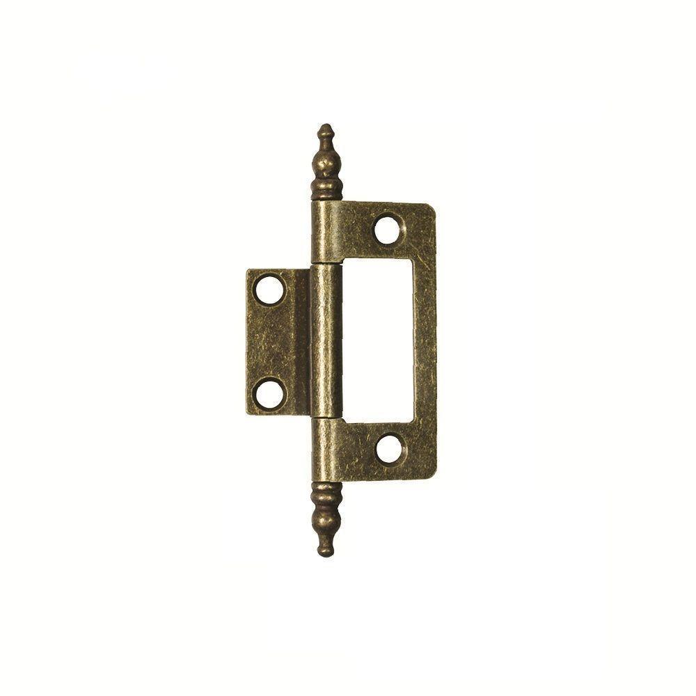 2 in. x 1-5/8 in. Antique Brass Furniture Barrel Hinge