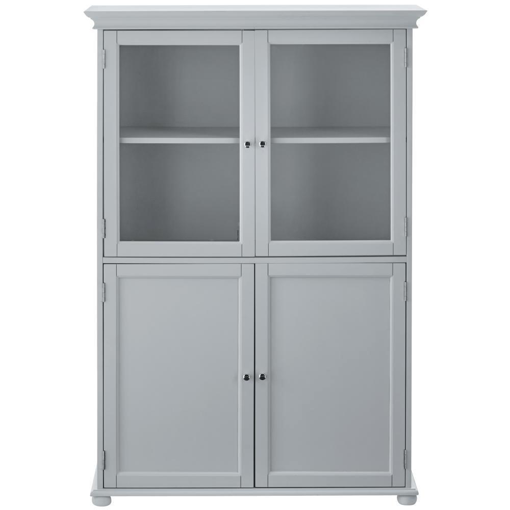 Hampton Harbor 36 in. W x 14 in. D x 52-1/2 in. H Linen Storage Cabinet in Dove Grey