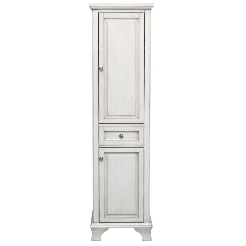 Corsicana 19 in. W x 15 in. D x 70 in. D Linen Cabinet in Antique White