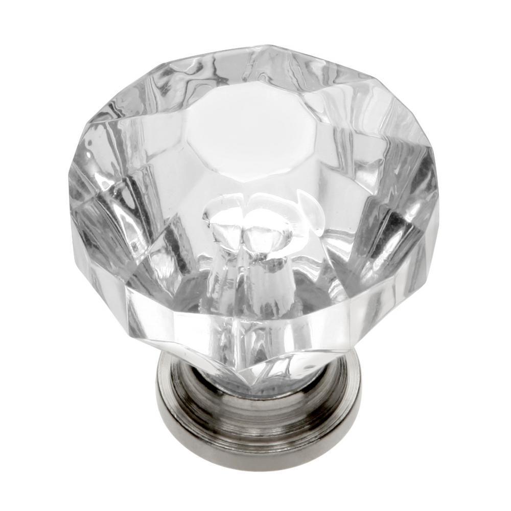 Crystal Palace 1-1/4 in. Crysacrylic with Polished Nickel Acrylic Cabinet Knob